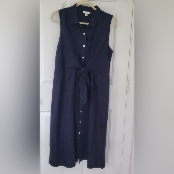 J. Jill Tie Front Shirtdress Size Medium Petite - Picture 2 of 5